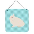 Micasa Hermelin Rabbit Blue Check Wall or Door Hanging Prints6 x 6 in. MI228594